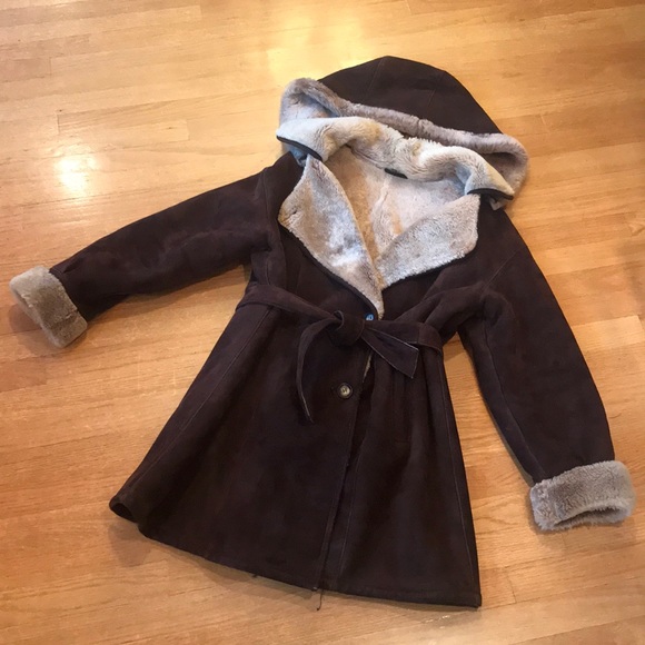 🌟HP 2X🌟 Shearling Coat In Chocolate Brown - Picture 2 of 15